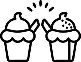 Close up of friends sharing cupcakes with colorful frosting copy space on side Set 2 vector