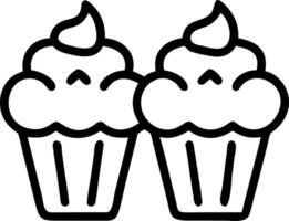Close up of friends sharing cupcakes with colorful frosting copy space on side vector
