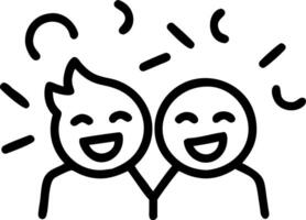 Close up of friends laughing with confetti in the air copy space on side vector