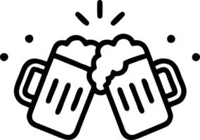 Close up of friends clinking beer mugs with confetti copy space on side Set 2 vector