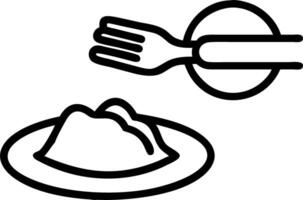 Close up of fork holding a piece of vegetable over empty plate vector