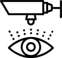 Close up of factory technician eye focusing on laser calibration vector
