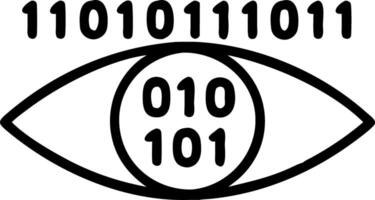 Close up of eye with binary code reflections and copy space vector