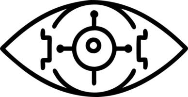 Close up of engineers eye reflecting digital data with copy space vector