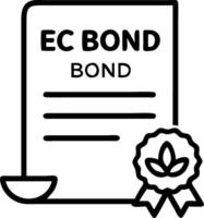 Close up of eco bond certificate on a wooden desk with green seal vector