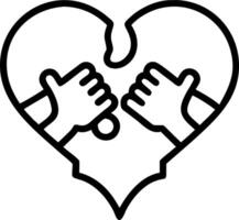 Close up of diverse hands holding puzzle pieces forming heart with copy space vector