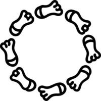 Close up of diverse feet forming a circle with copy space vector