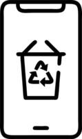 Close up of digital recycling bin on smartphone symbolizing waste management on the go vector