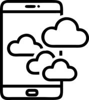 Close up of cloud service icons on a smart device digital art background copy space vector