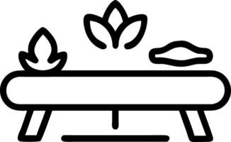 Close up of a tranquil outdoor meditation bench with nature backdrop copy space above. Set 2 vector