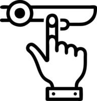 Close up of AI driven robotic finger hovering over control screen vector