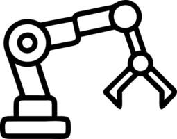 Close up of AI powered robotic gripper holding industrial component vector