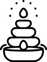 Close up of a tranquil indoor water fountain with pebbles copy space above. vector