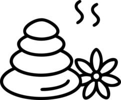 Close up of a therapeutic hot stone set with natural oils copy space below. Set 2 vector