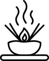 Close up of a serene meditation cushion with incense copy space above. Set 2 vector