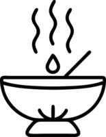Close up of a serene meditation bowl with incense smoke copy space below. Set 2 vector