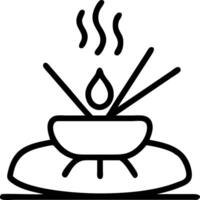 Close up of a serene meditation cushion with incense copy space above. vector