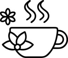 Close up of a serene herbal tea cup with blooming flowers copy space below. vector