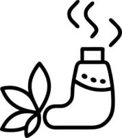Close up of a serene herbal steam inhaler with fresh herbs copy space below. vector