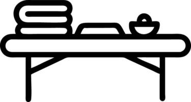 Close up of a serene indoor massage table with oils and towels copy space above. Set 2 vector