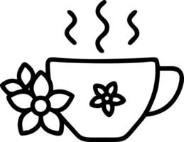 Close up of a serene herbal tea cup with blooming flowers copy space below. Set 2 vector