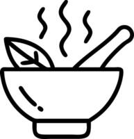 Close up of a serene herbal steam bowl with natural herbs copy space below. Set 2 vector