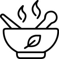 Close up of a serene herbal steam bowl with natural herbs copy space below. Set 3 vector