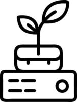 Close up of a seedling growing atop a stack of credit cards with copy space vector