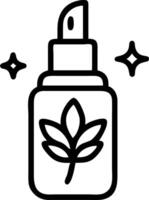 Close up of a rejuvenating facial serum bottle with botanical elements copy space below. Set 6 vector