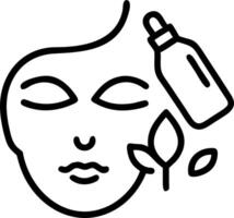 Close up of a rejuvenating facial serum bottle with botanical elements copy space below. vector