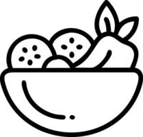 Close up of a refreshing green smoothie bowl with fresh fruits copy space below. vector