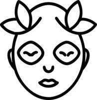 Close up of a refreshing cucumber facial mask with natural elements copy space below. vector