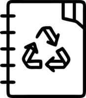 Close up of a recycled notebook on a glossy office desk with eco branding vector