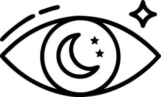 Close up of a persons eye reflecting a celestial night sky with copy space on the side. vector