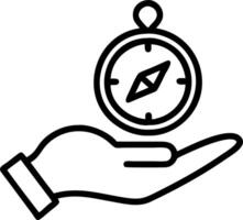 Close up of a persons hand holding a compass locket open to reveal a map copy space below. vector