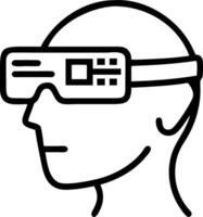 Close up of a persons face with digital circuit patterns overlay with copy space Set 2 vector