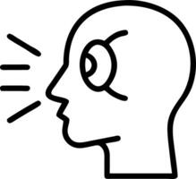 Close up of a person face illuminated by a single light source symbolizing focus and epiphany with copy space vector