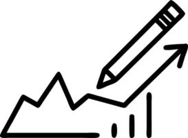 Close up of a pen drawing a green upward arrow on a graph with copy space vector