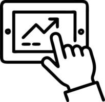 Close up of a marketers hand manipulating digital marketing data on a transparent tablet copy space included vector
