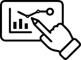 Close up of a marketer using a digital pen to annotate marketing data on a transparent screen copy space available vector