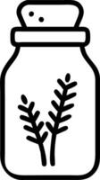 Close up of a luxurious bath salts jar with lavender sprigs copy space above. vector