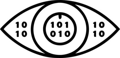 Close up of a human eye reflecting binary code with copy space vector