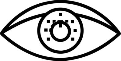 Close up of a human eye with digital code reflections and copy space vector