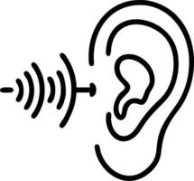 Close up of a human ear with soundwave overlay and copy space vector