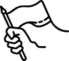 Close up of a hand painting the national flag with a brush copy space above. vector