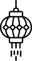 Close up of a futuristic Chinese lantern with intricate designs and copy space on the left. vector
