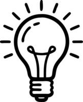 Close up of a glowing lightbulb symbolizing a sudden idea with ample copy space vector