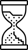 Close up of a digital hourglass with pixels flowing and copy space vector
