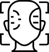 Close up of a face with digital grid overlay and copy space vector