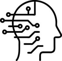 Close up of a circuit board forming a human face with copy space vector